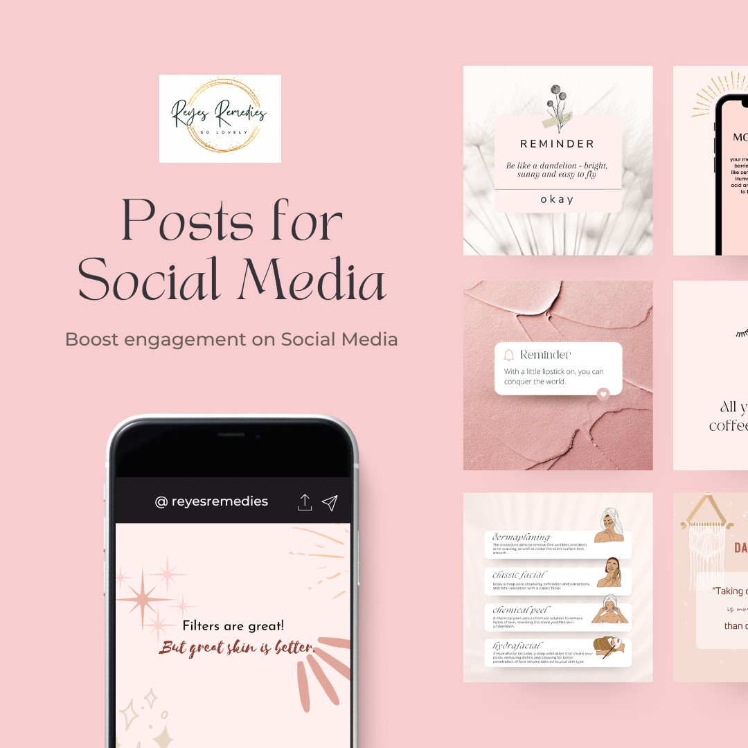 30 Beauty/Self Care Inspirational quotes/graphics - Social Media Content